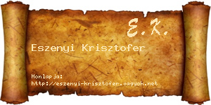 Eszenyi Krisztofer névjegykártya